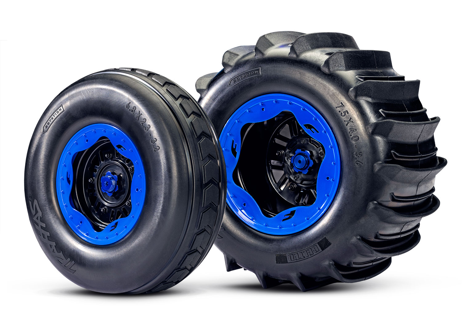 A detail shot of the Funco Motorsports Pro Scale Sand Car Ready to Run (Blue) (TRA109076-4-BLUE).