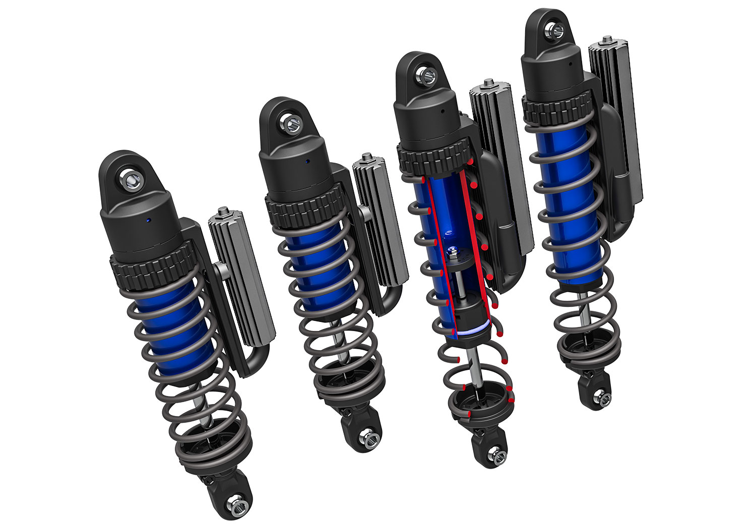 A detail shot of the Funco Motorsports Pro Scale Sand Car Ready to Run (Blue) (TRA109076-4-BLUE).