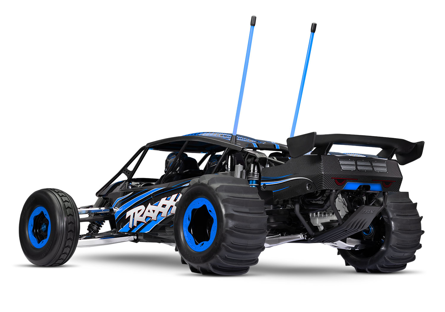 A studio shot of the Funco Motorsports Pro Scale Sand Car Ready to Run (Blue) (TRA109076-4-BLUE).