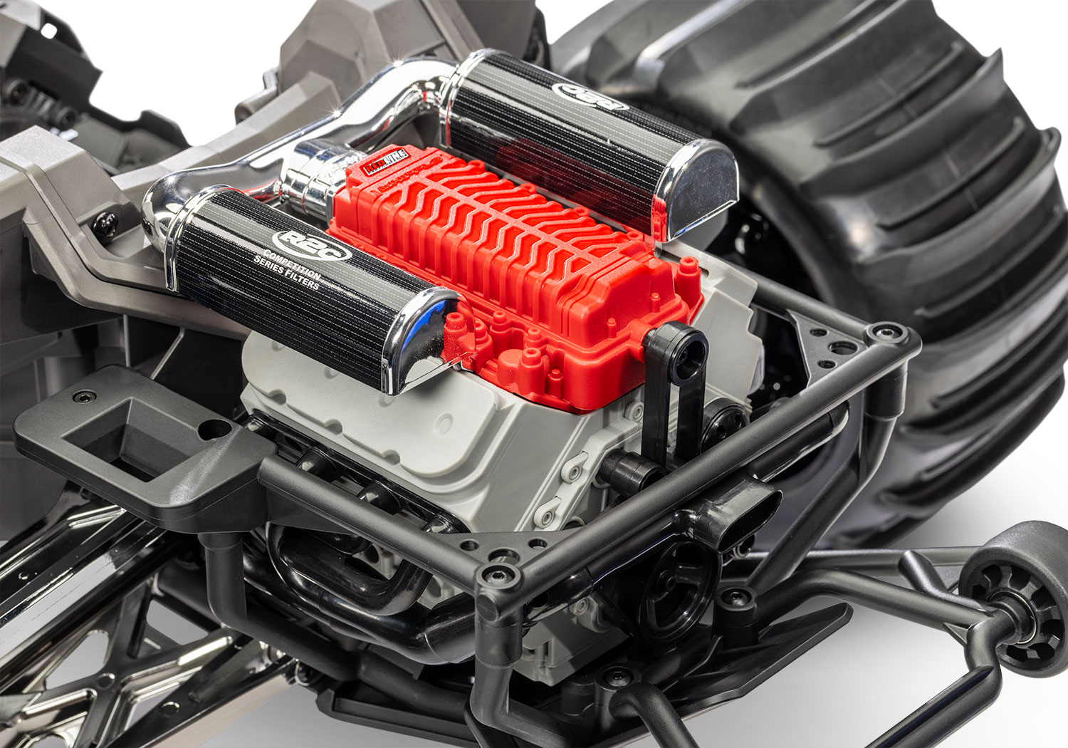 A detail shot of the Funco Motorsports Pro Scale Sand Car Ready to Run (Green) (TRA109076-4-GRN).