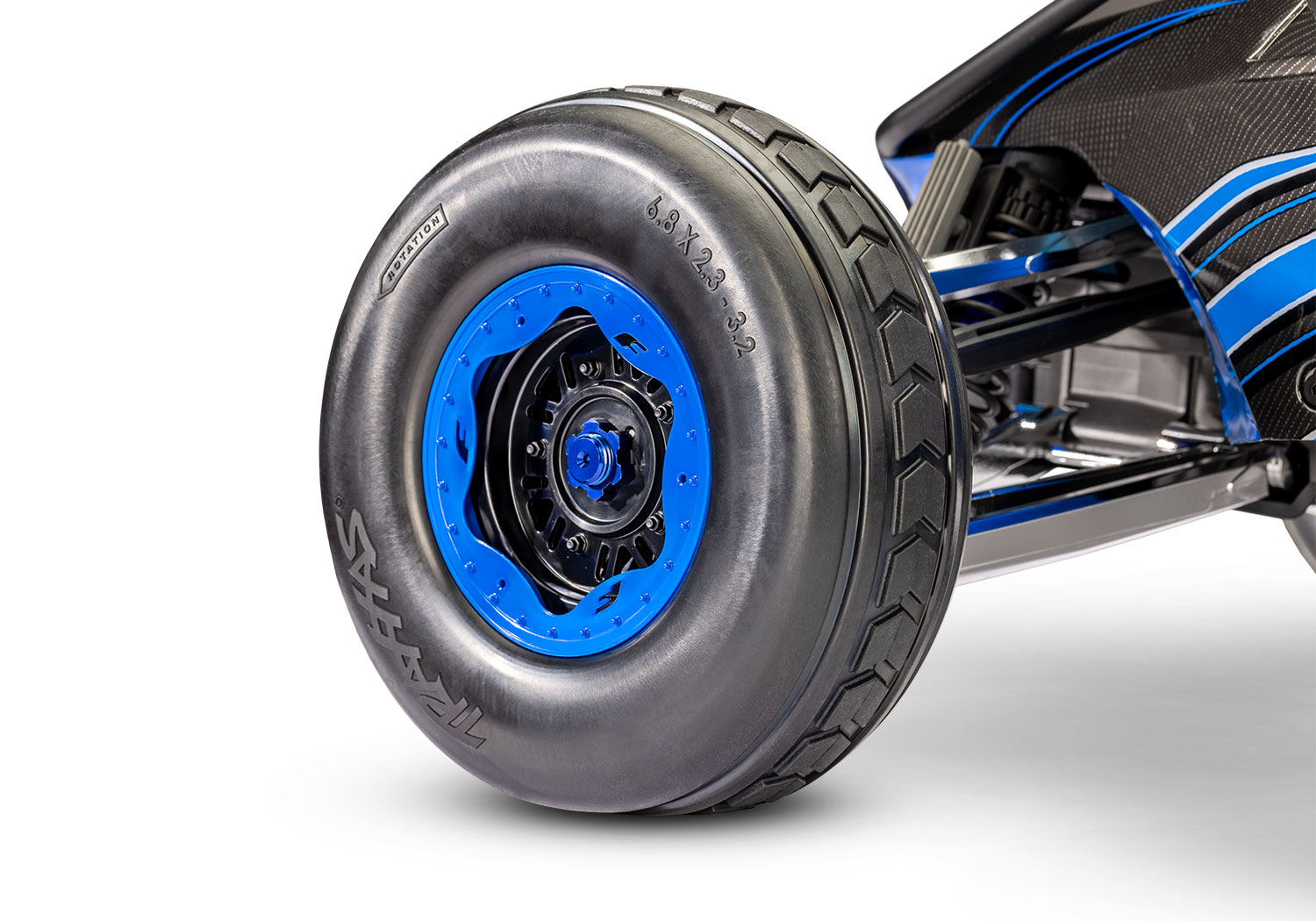 A detail shot of the Funco Motorsports Pro Scale Sand Car Ready to Run (Green) (TRA109076-4-GRN).