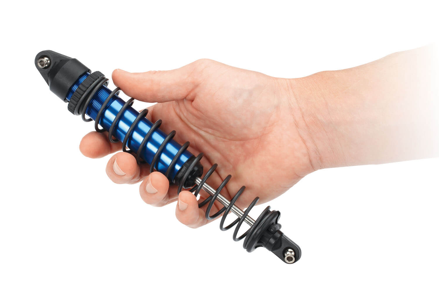 A detail shot of the X-Maxx 8S with Belted Sledgehammer Tires (Blue) (TRA77096-4-BLUE).