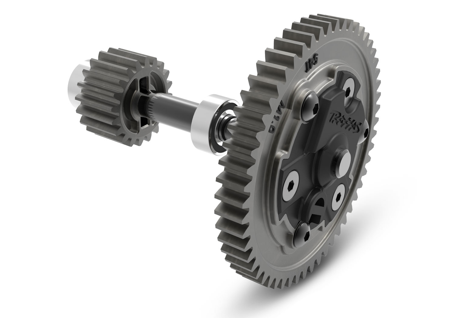 A detail shot of the X-Maxx 8S with Belted Sledgehammer Tires (Blue) (TRA77096-4-BLUE).