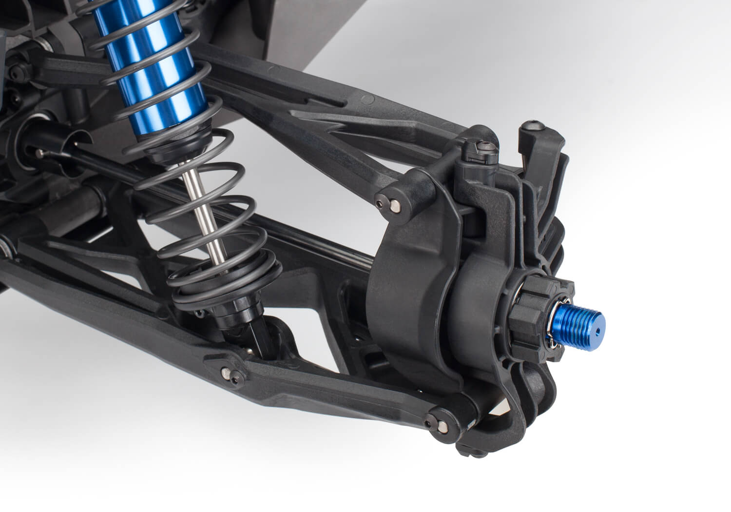 A detail shot of the X-Maxx 8S with Belted Sledgehammer Tires (Green) (TRA77096-4-GRN).