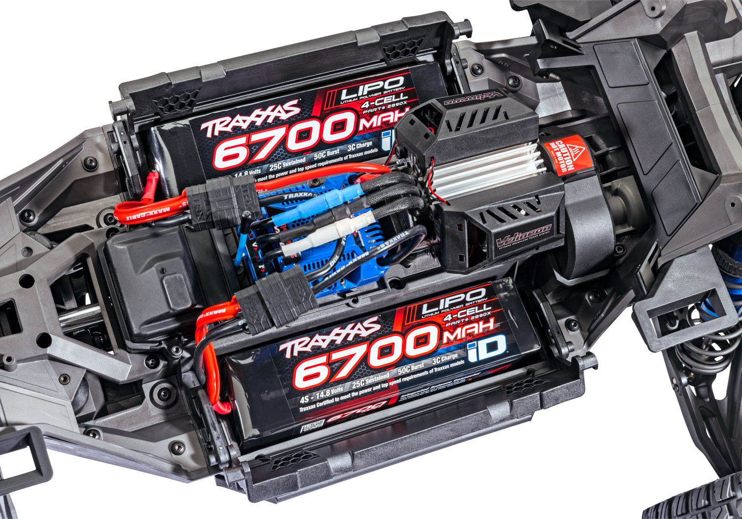 A detail shot of the XRT 8S Ready to Run (Black) (TRA78086-4-BLK).