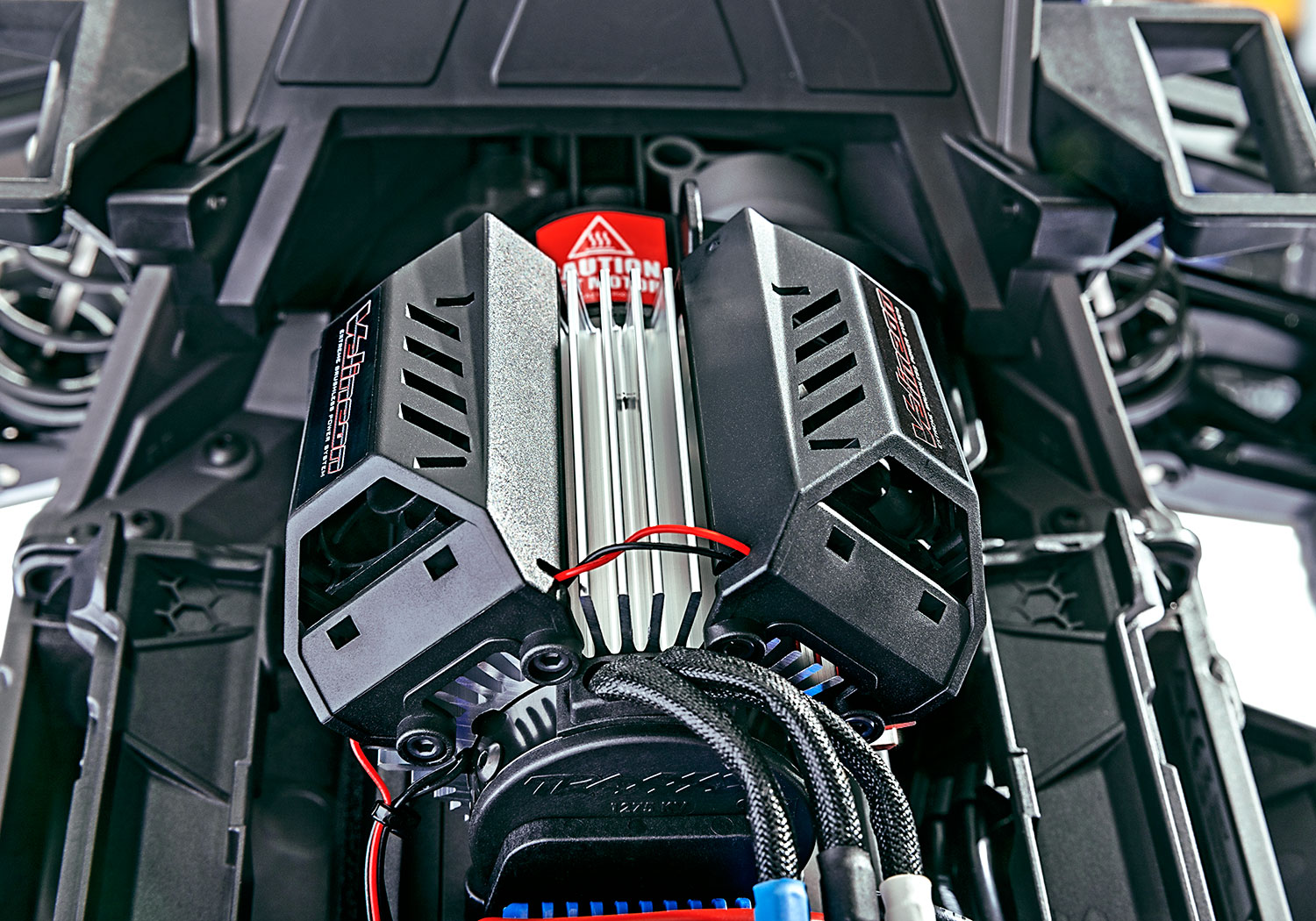 A detail shot of the XRT 8S Ready to Run (Black) (TRA78086-4-BLK).