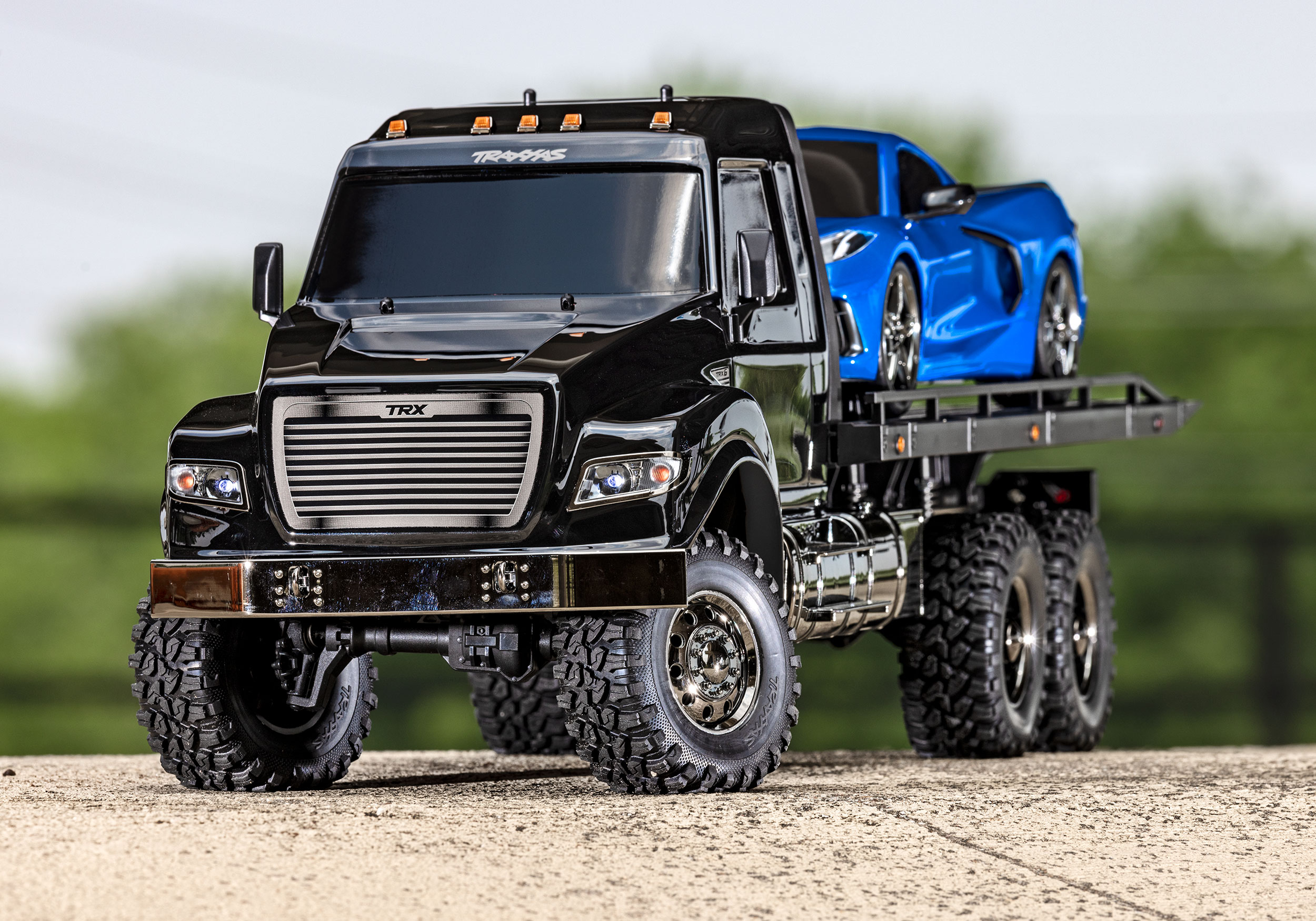 An action shot of the 1/10 TRX-6 Ultimate Hauler Ready to Run (Black) (TRA88086-84-BLK).