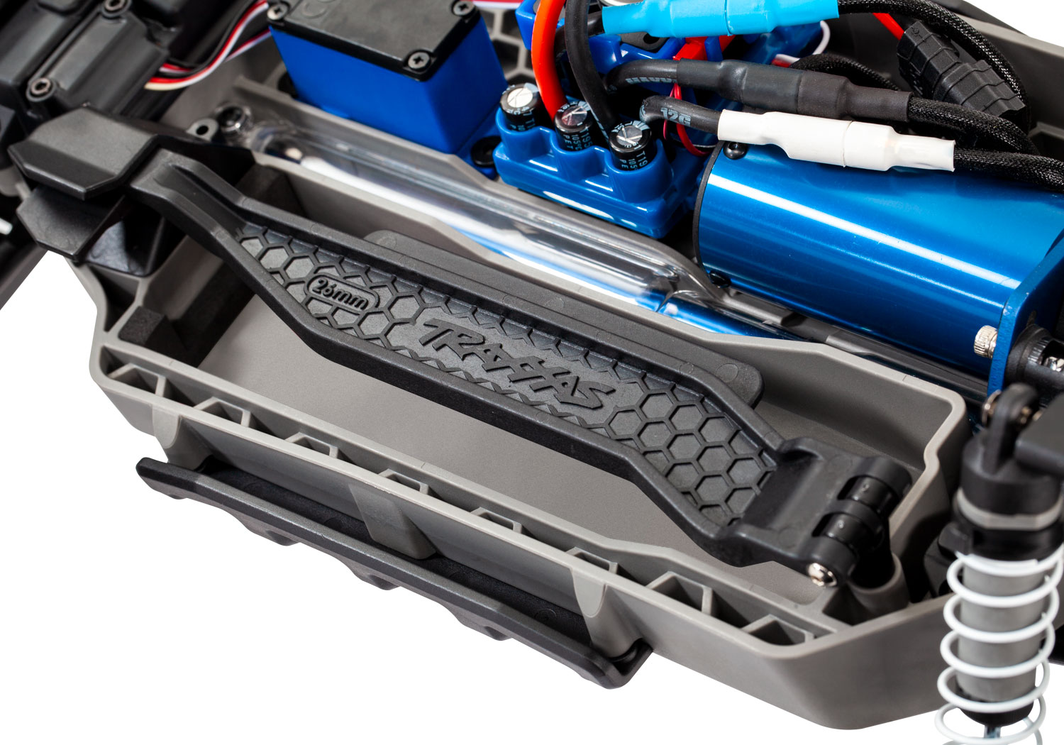 A detail shot of the 1/10 Stampede 4x4 VXL with 540XL Motor Ready to Run (Green) (TRA90376-4-GRN).