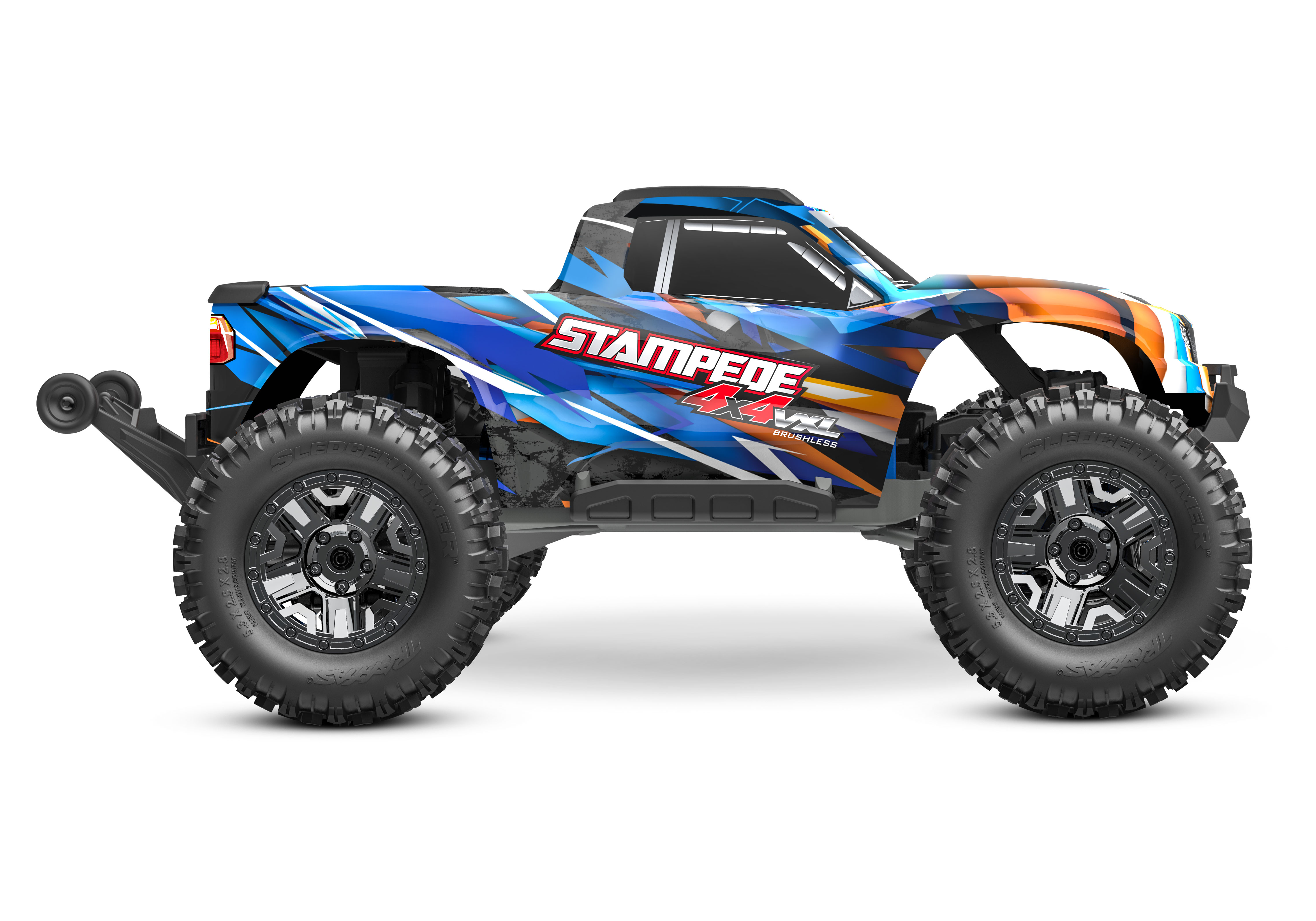 A studio shot of the 1/10 Stampede 4x4 VXL with 540XL Motor Ready to Run (Orange) (TRA90376-4-ORNG).