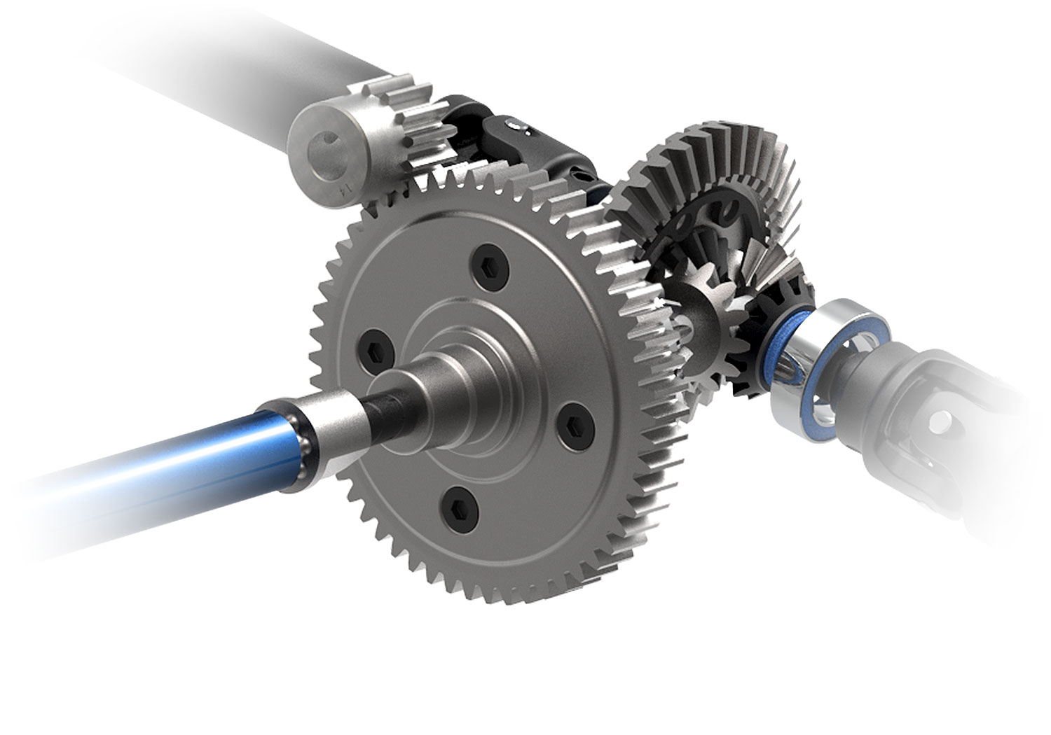 A detail shot of the 1/10 Stampede 4x4 VXL with 540XL Motor Ready to Run (Red) (TRA90376-4-RED).