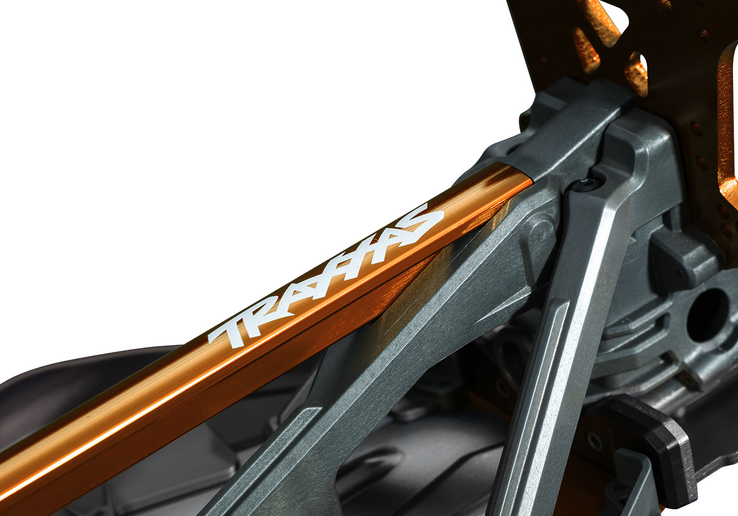 A detail shot of the 1/8 Sledge with Belted Sledgehammer Tires Ready to Run (Blue) (TRA95096-4-BLUE).