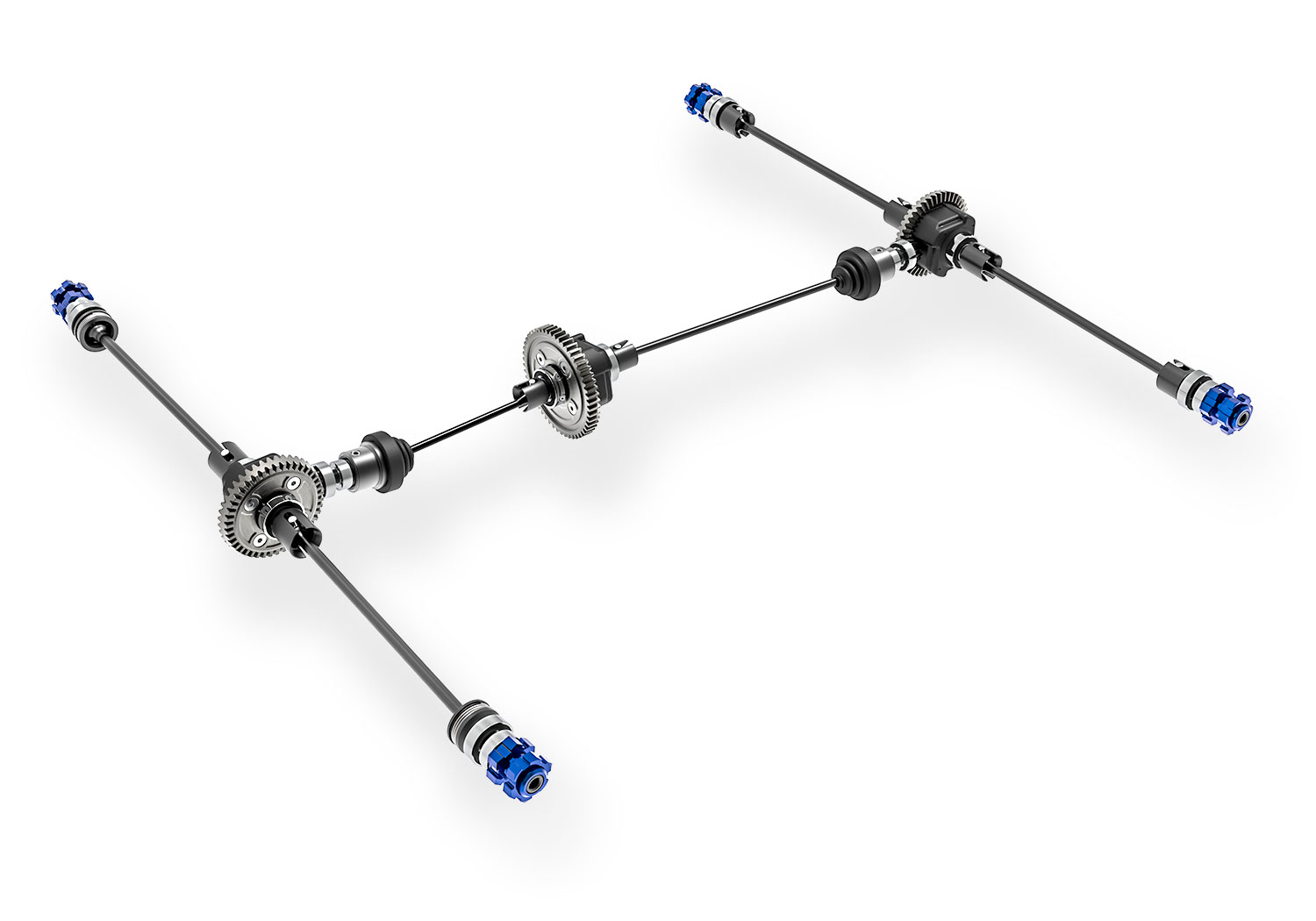 A detail shot of the 1/8 Sledge with Belted Sledgehammer Tires Ready to Run (Blue) (TRA95096-4-BLUE).