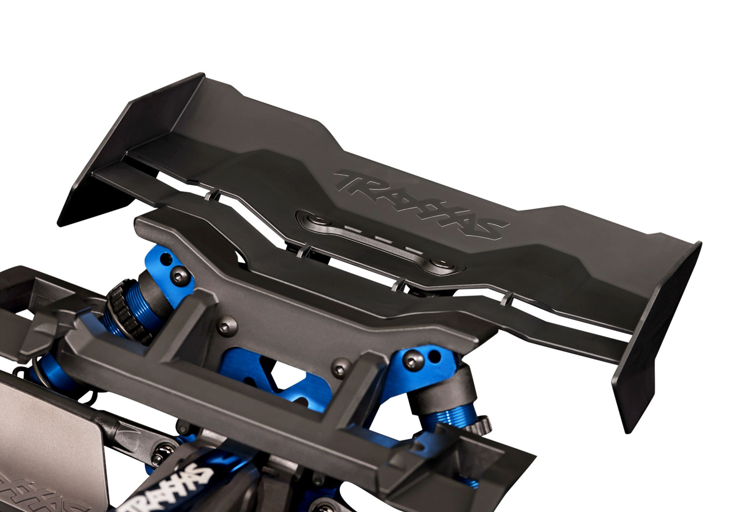 A detail shot of the 1/8 Sledge with Belted Sledgehammer Tires Ready to Run (Blue) (TRA95096-4-BLUE).